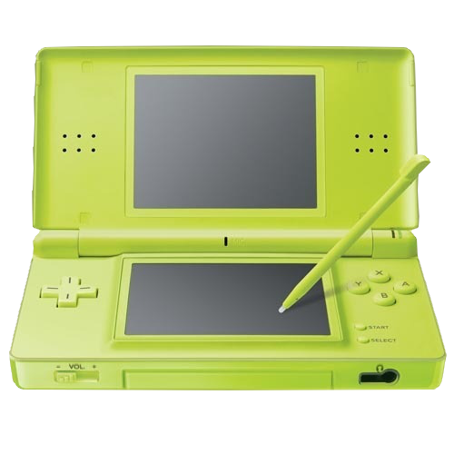 A Nintendo DS light in lime green